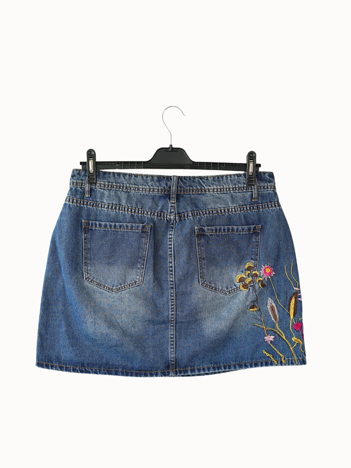 Floral Embroidered Denim – XL