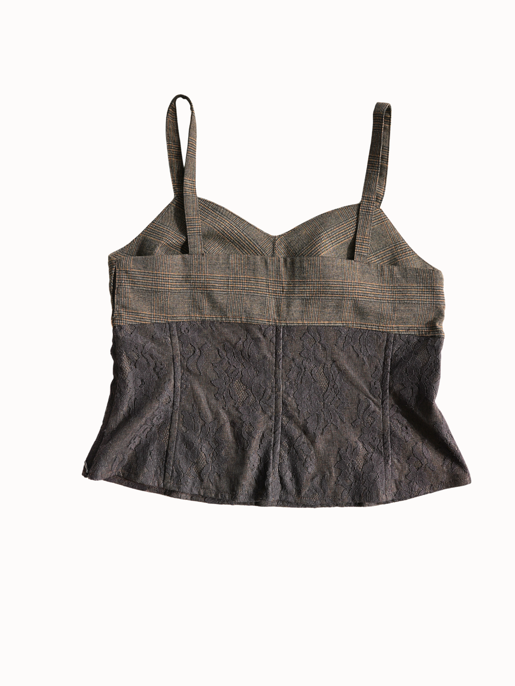 Bronze Plaid Bustier - M/L