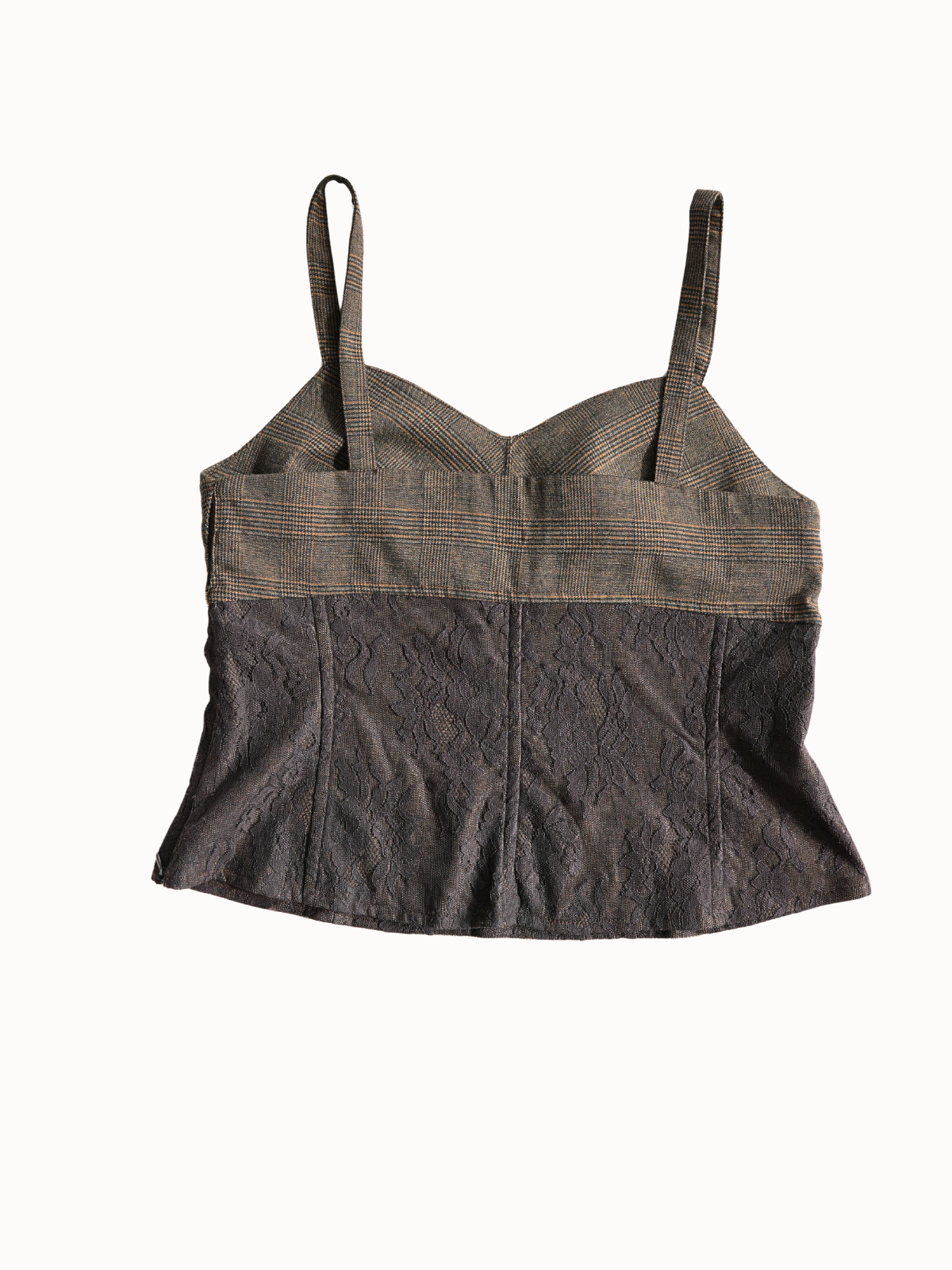Bronze Plaid Bustier - M/L