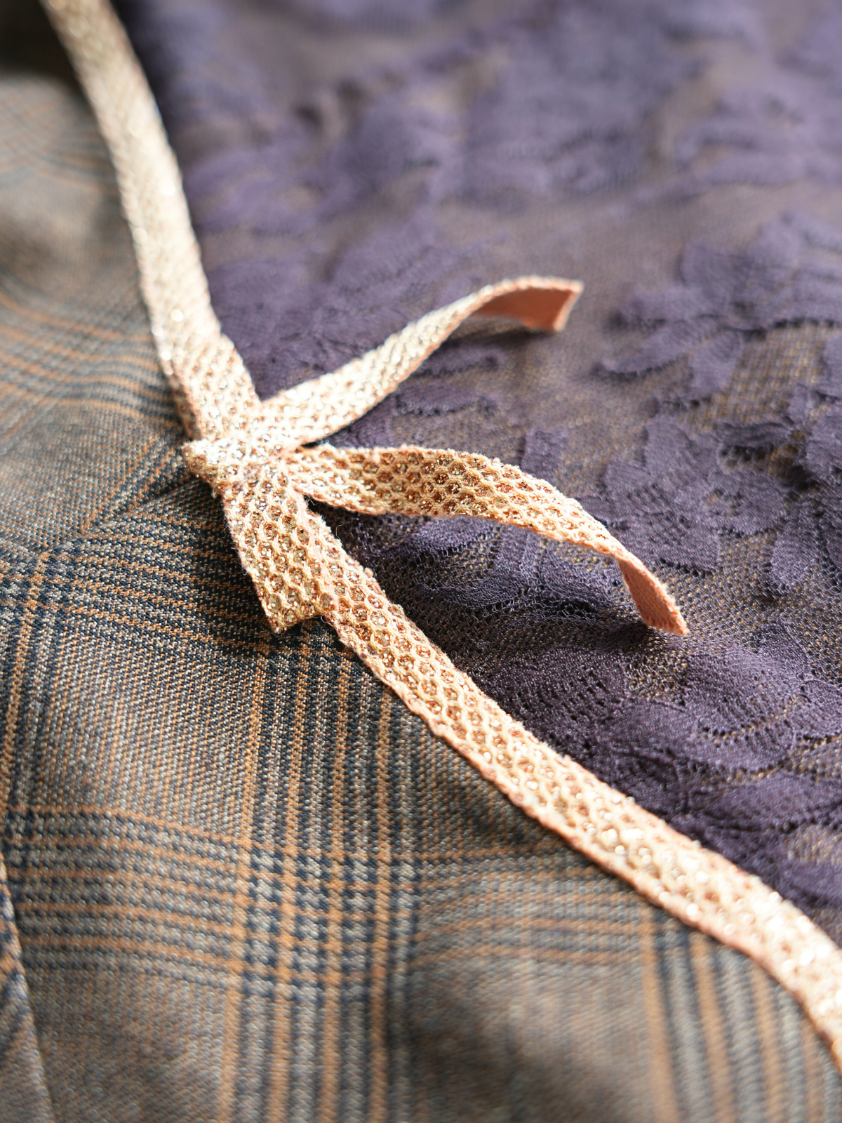 Bronze Plaid Bustier - M/L