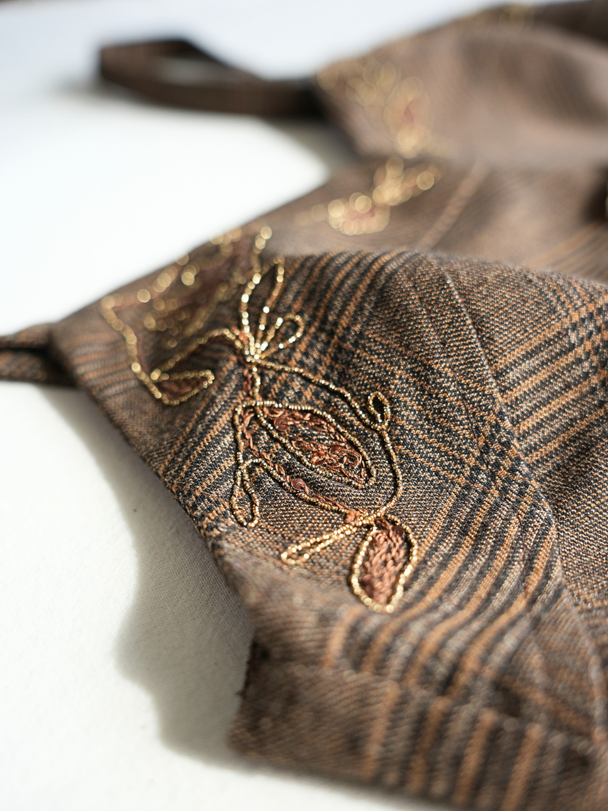 Bronze Plaid Bustier - M/L